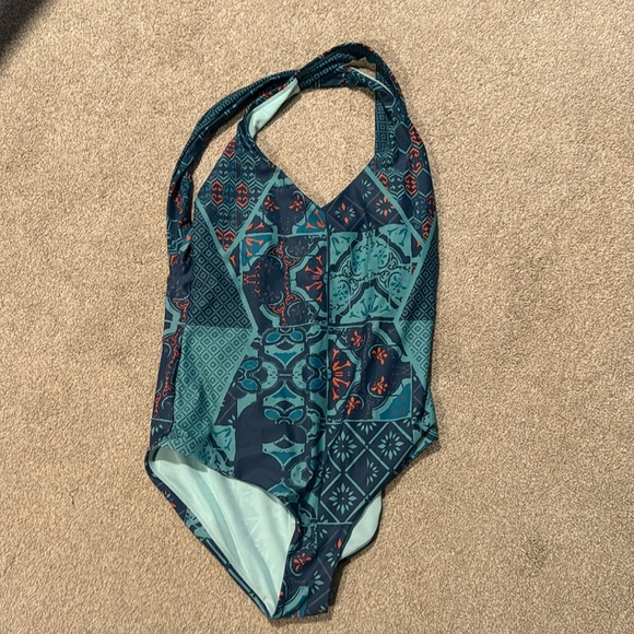 Prana blue color block swimsuit - Picture 2 of 5